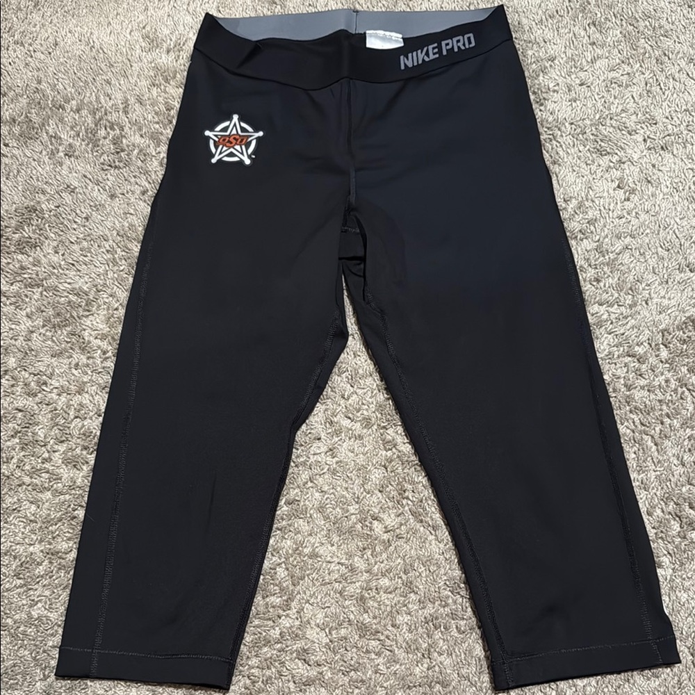 Oklahoma State Nike Pro Kids Black Leggings